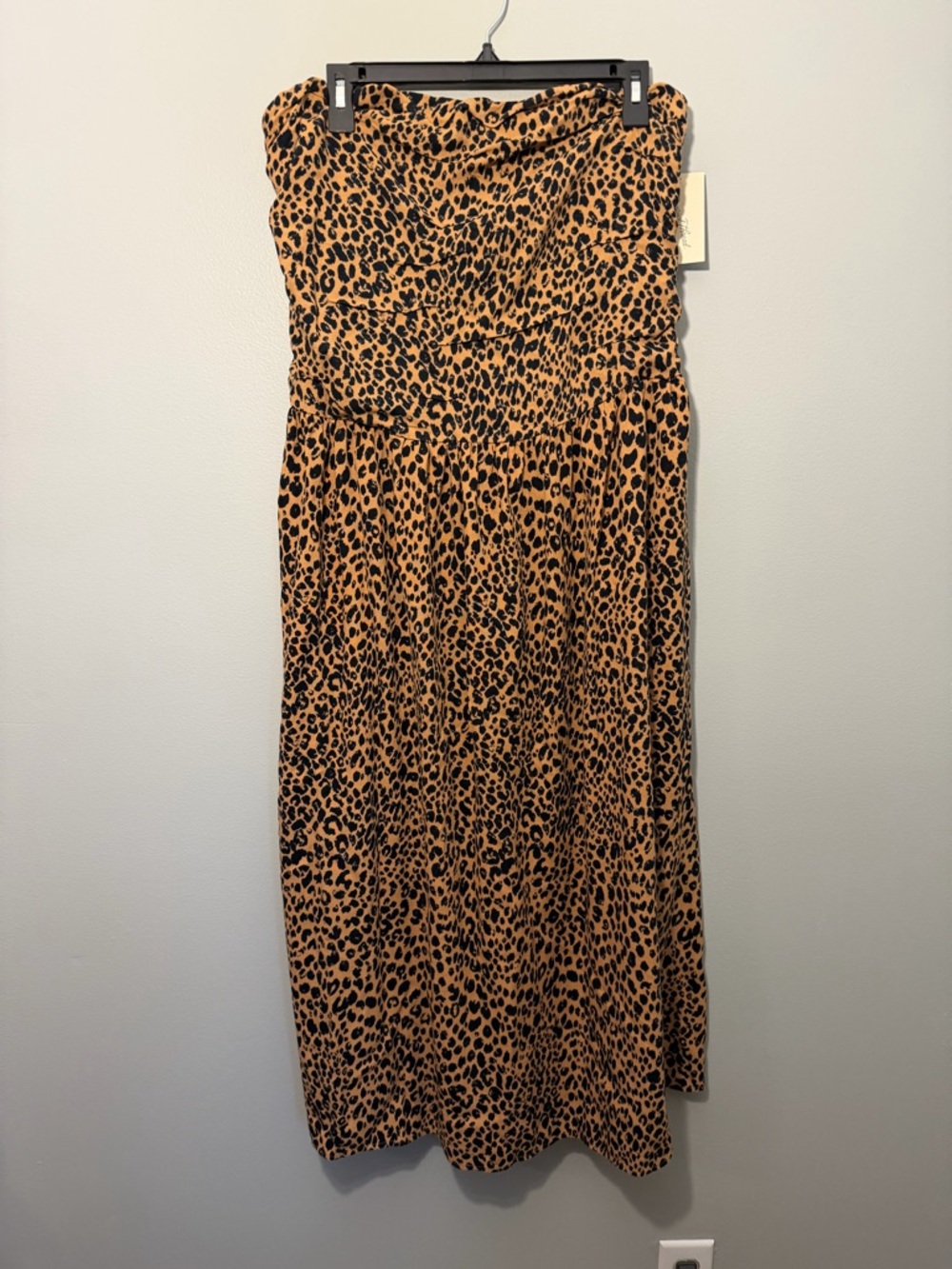 Universal Thread Leopard Print Strapless Maxi Dress - Black & Tan - Picture 2 of 5
